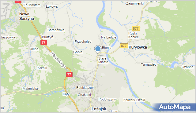 mapa Stare Miasto, Stare Miasto gmina Leżajsk na mapie Targeo